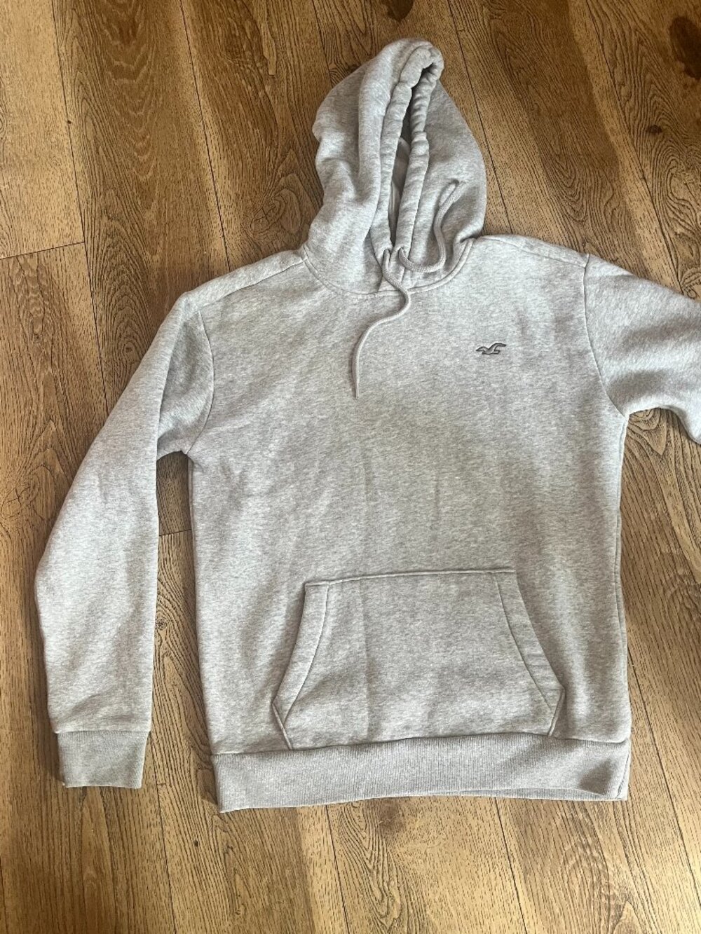 Hollister Men’s (unisex) Pullover Fleece Hoodie Logo Sz M Heather Grey